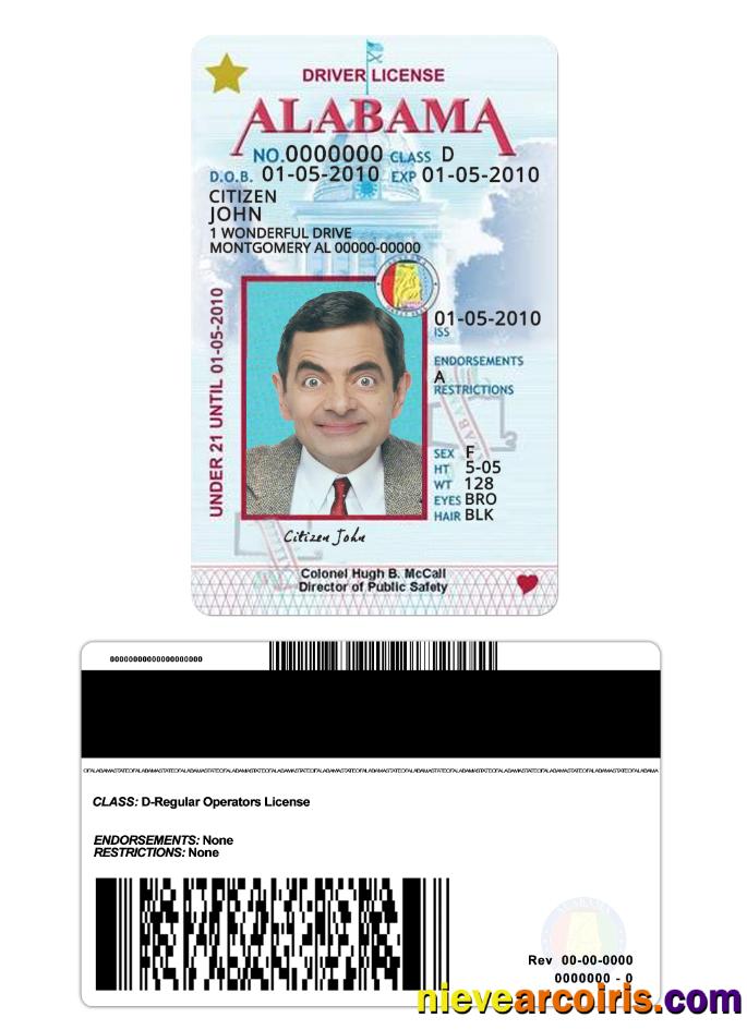 USA Alabama driving license